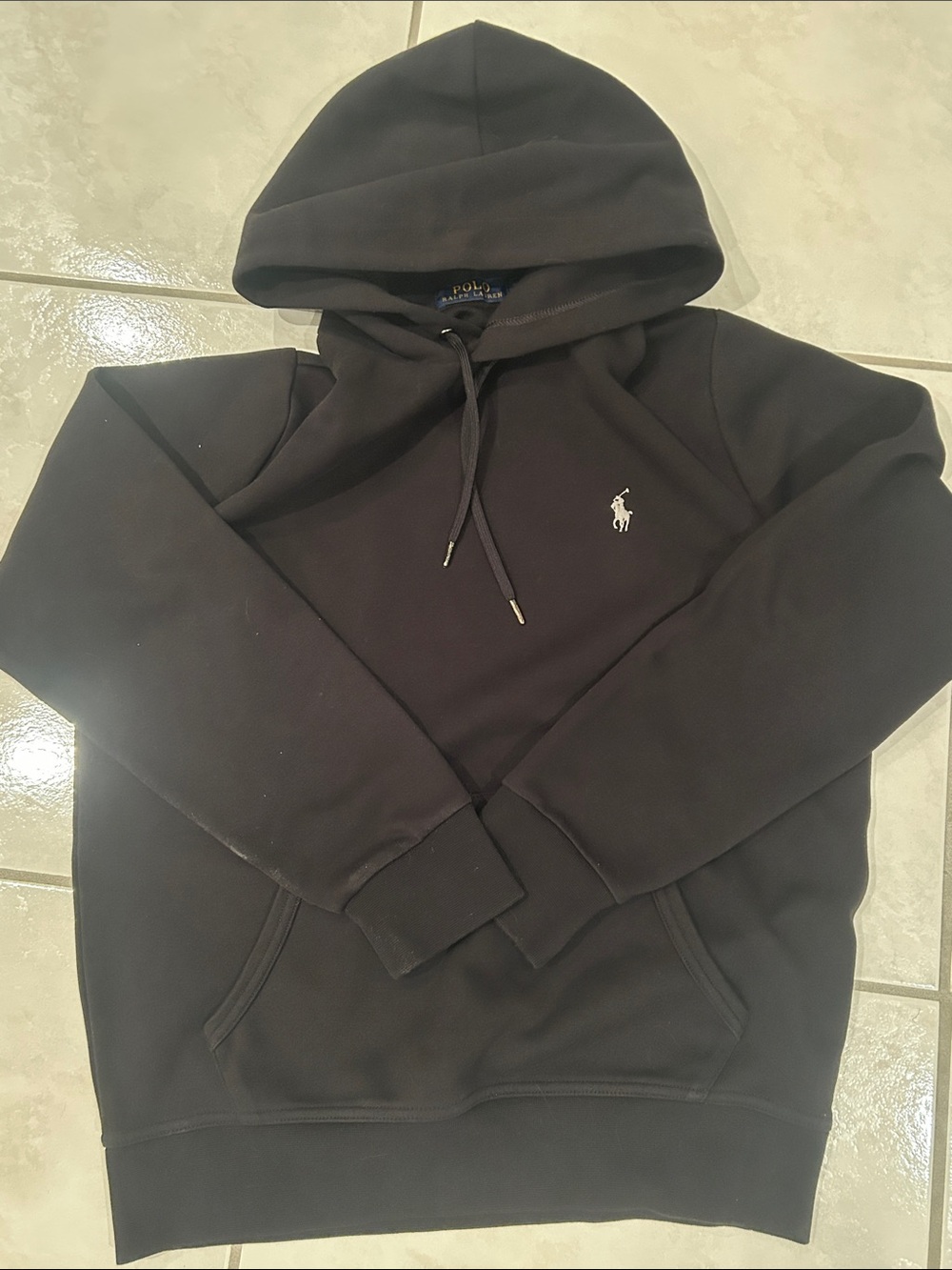 Polo by Ralph Lauren Black Pullover Hoodie with Embroidered Pony